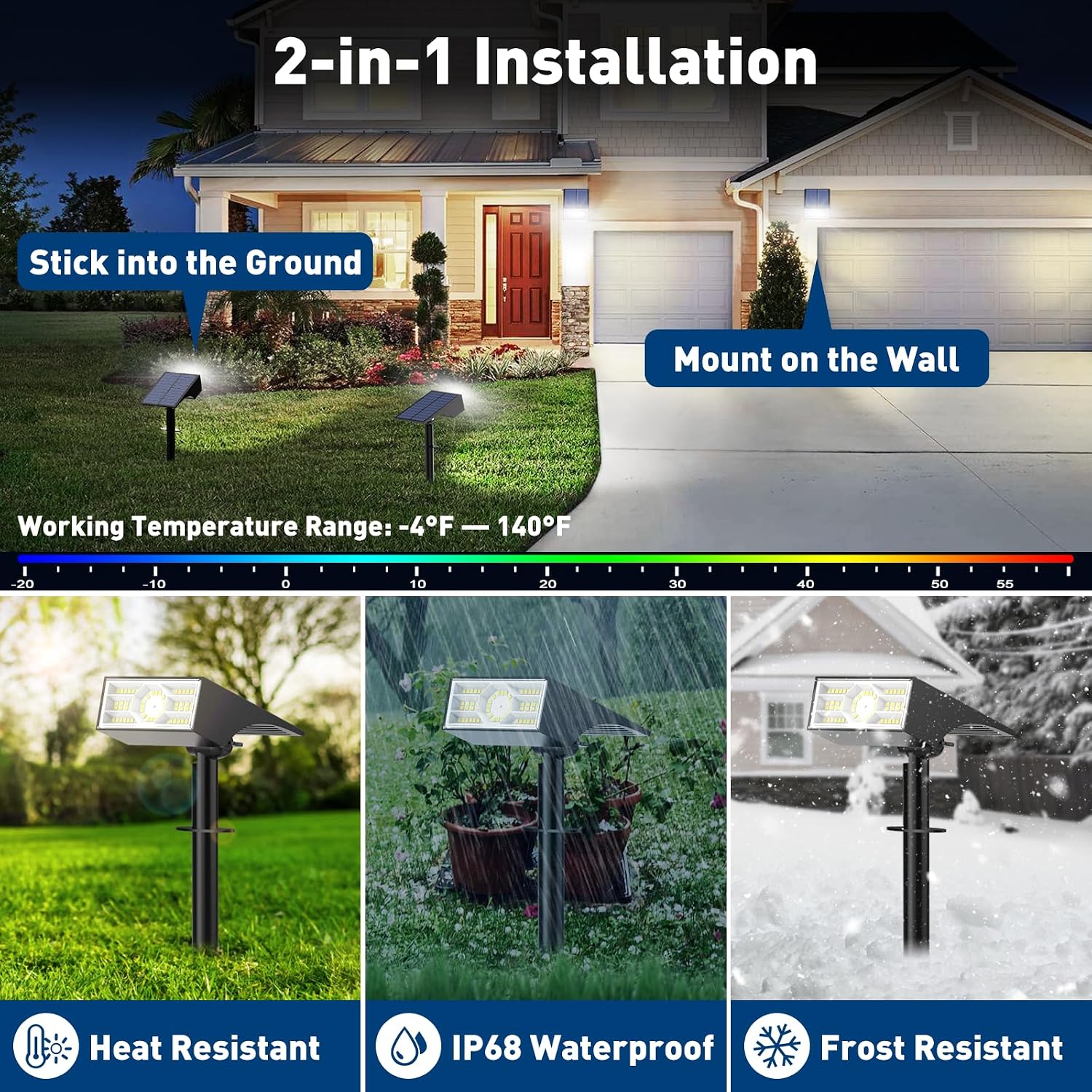 56 LED Solar Spotlights 10 Pack