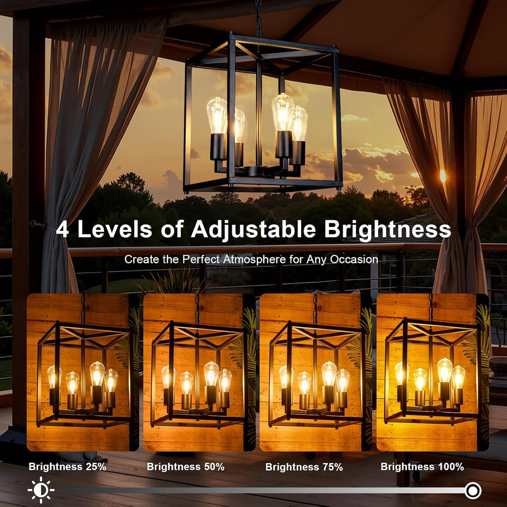 Farmhouse Solar Outdoor Pendant Chandelier