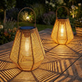 Rattan Hanging Solar Lanterns (2 Pack)