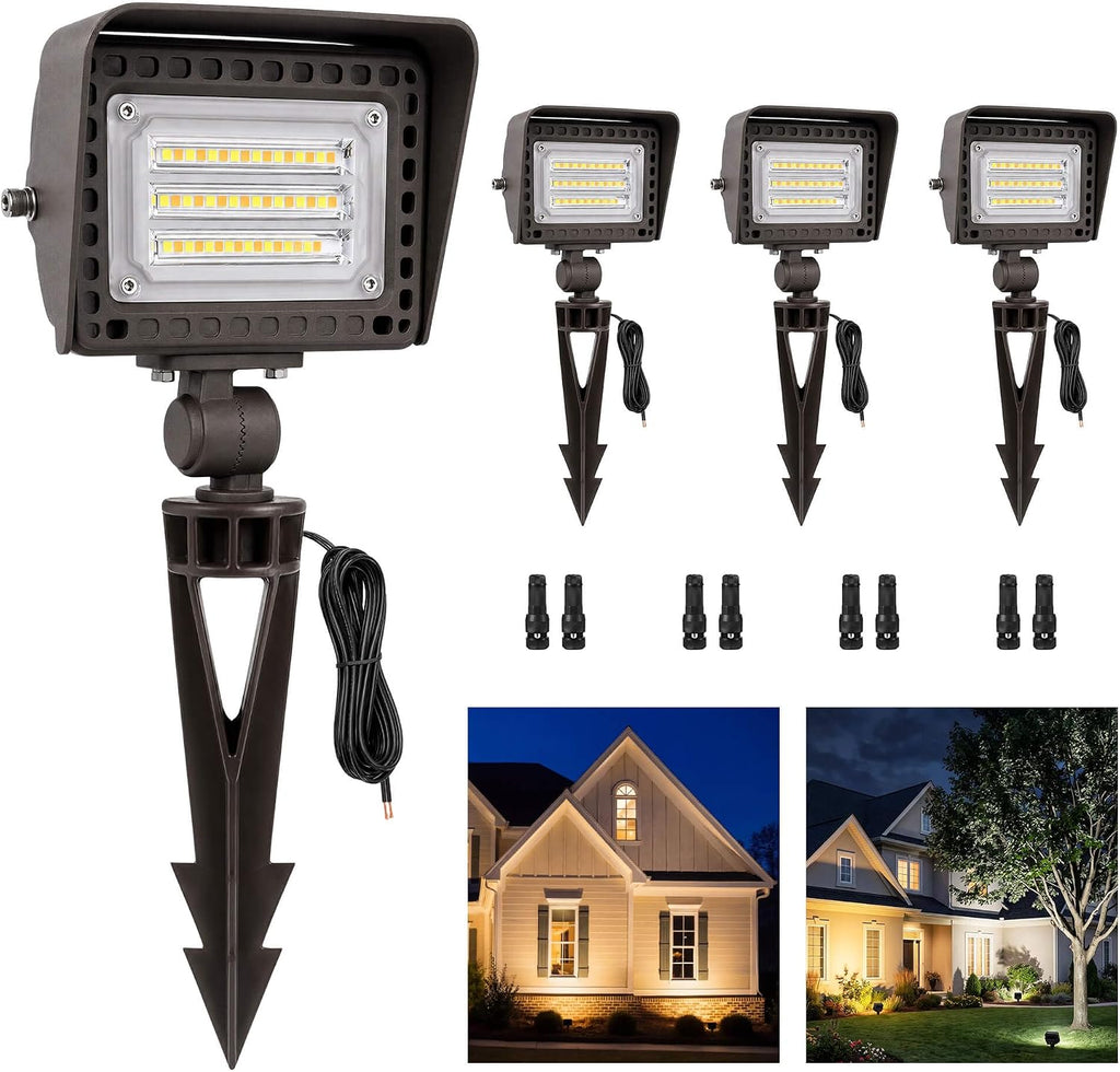 12V Adjustable CCT Landscape Flood Lights 4 Pack