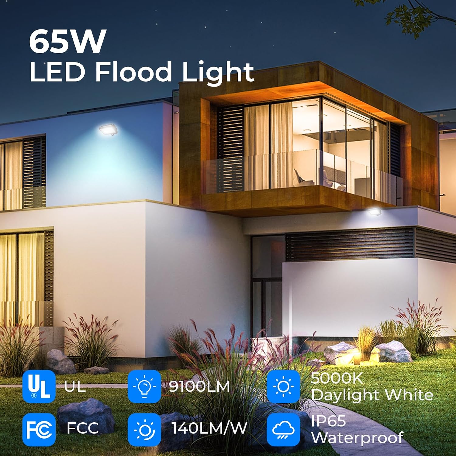 65W IP65 LED Flood Lights 4 Pack