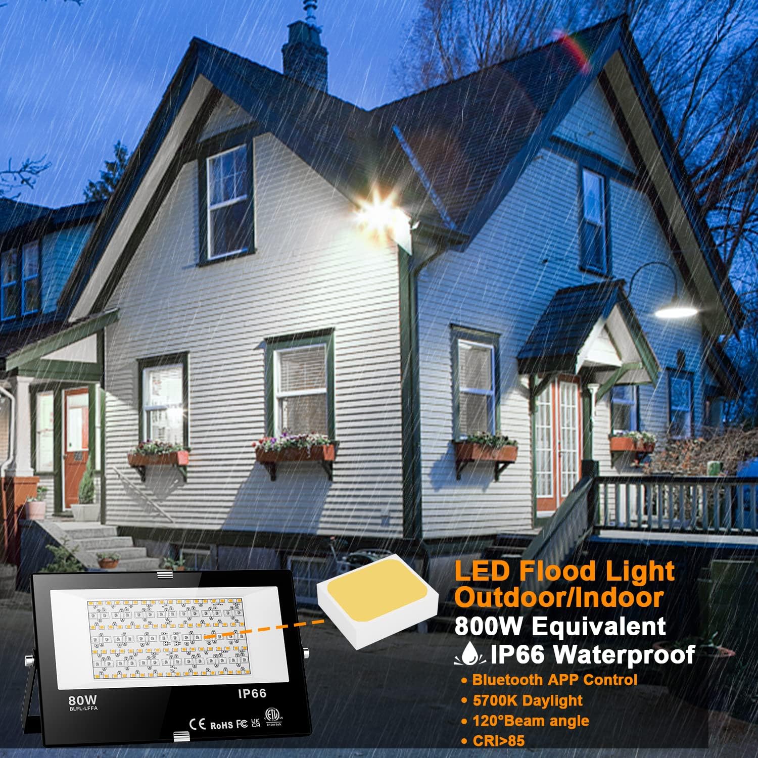 Smart RGB LED Flood Lights 4 Pack