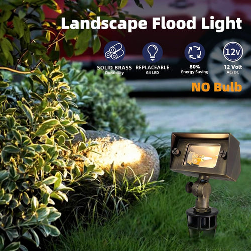 12V Cast Brass Landscape Flood Light 1 Pack