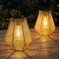 Rattan Edison Solar Lanterns 2 Pack
