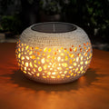 White Flame Solar Table Lantern